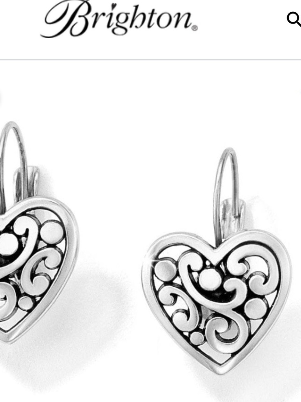 Heart Filigree Drop Earrings - Gold Tone